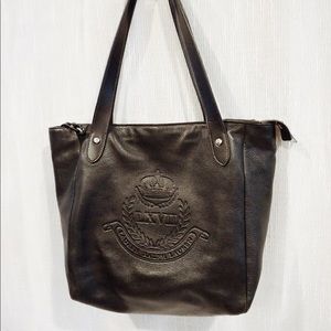 Ralph Lauren black leather tote